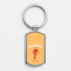 Steve's Lava Chicken Silver Keyring