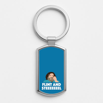 Flint And Steel Silver Keyring