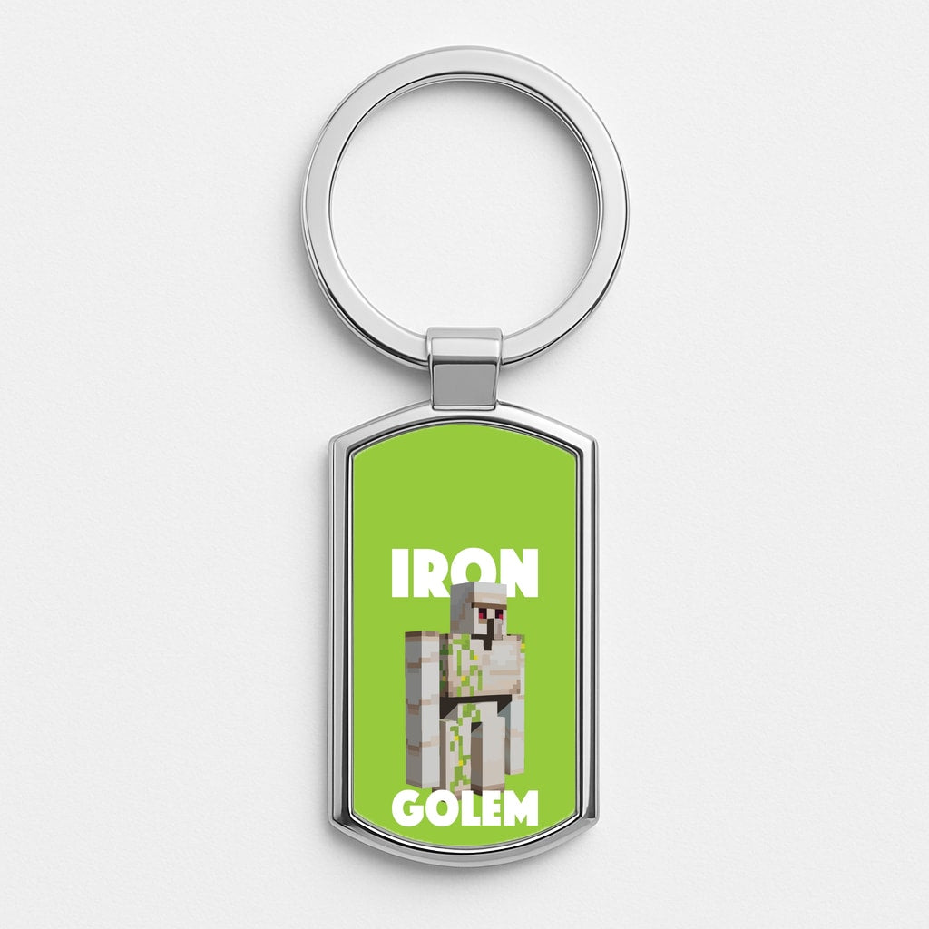 Iron Golem Silver Keyring