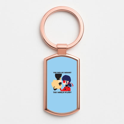You And Me Against The World M'lady Rose Gold Keyring