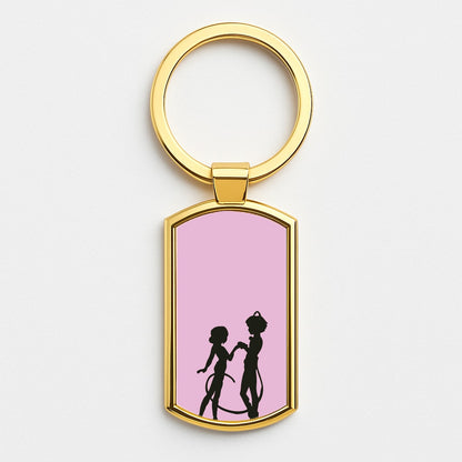 Ladybug And Cat Noir Gold Keyring