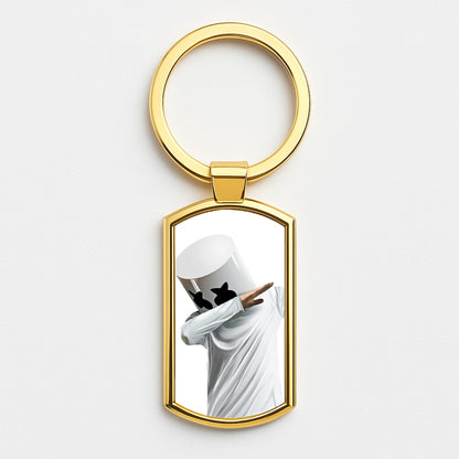 White Helmet DJ Dab Gold Keyring