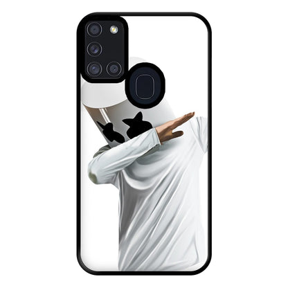 White Helmet DJ Dab Phone Case for Galaxy A21s