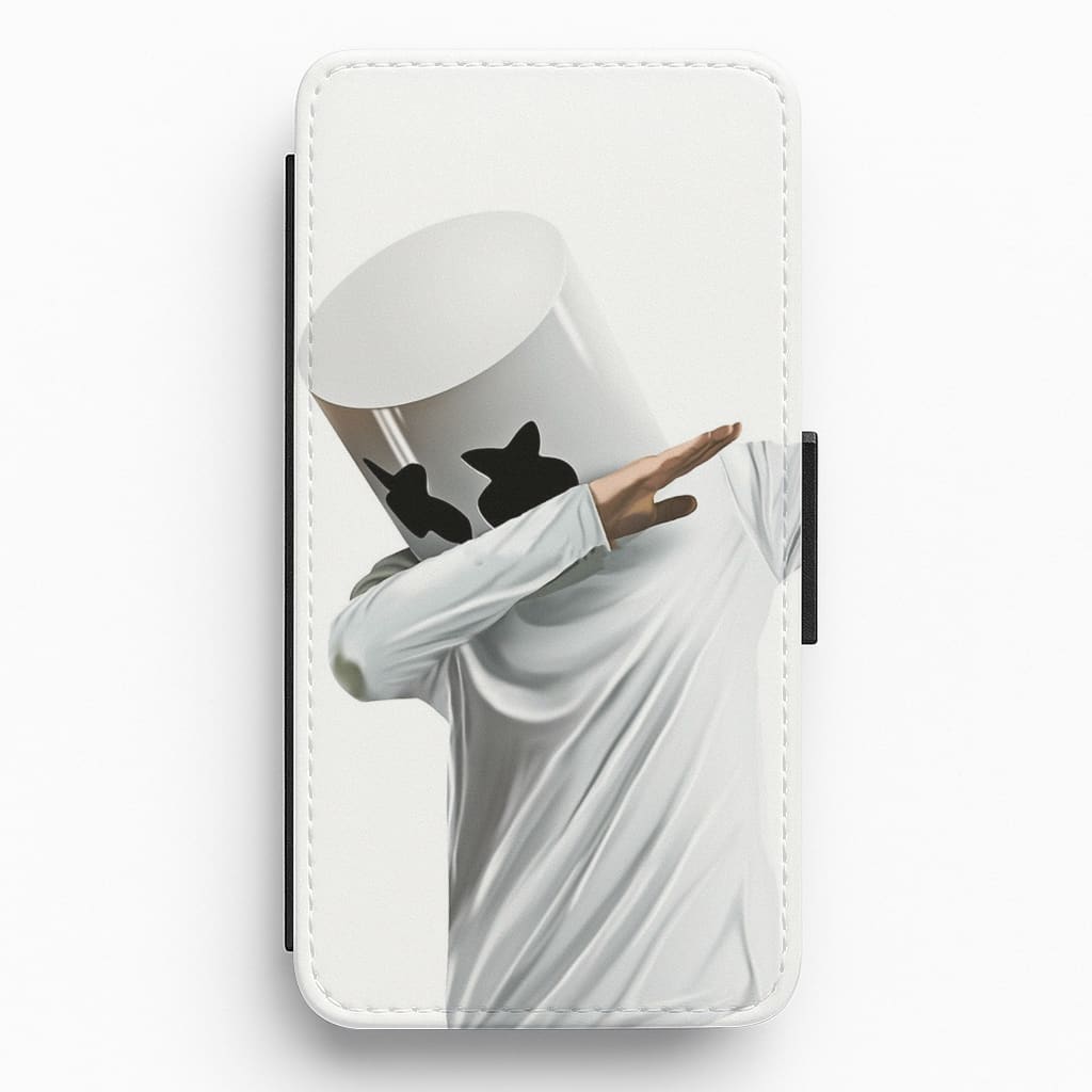 White Helmet DJ Dab Flip Wallet Phone Case