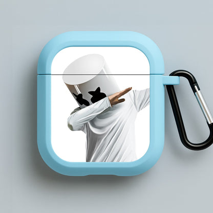 White Helmet DJ Dab Blue AirPods Case