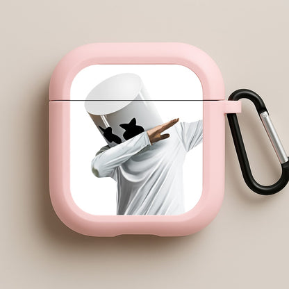 White Helmet DJ Dab Pink AirPods Case