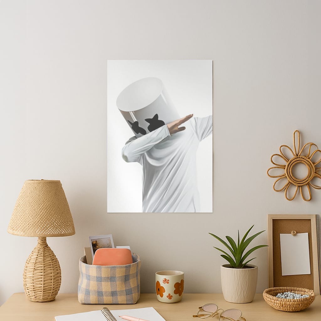 White Helmet DJ Dab Art Print