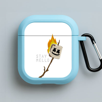 Stay Mello White Helmet DJw - White Helmet DJ Blue AirPods Case
