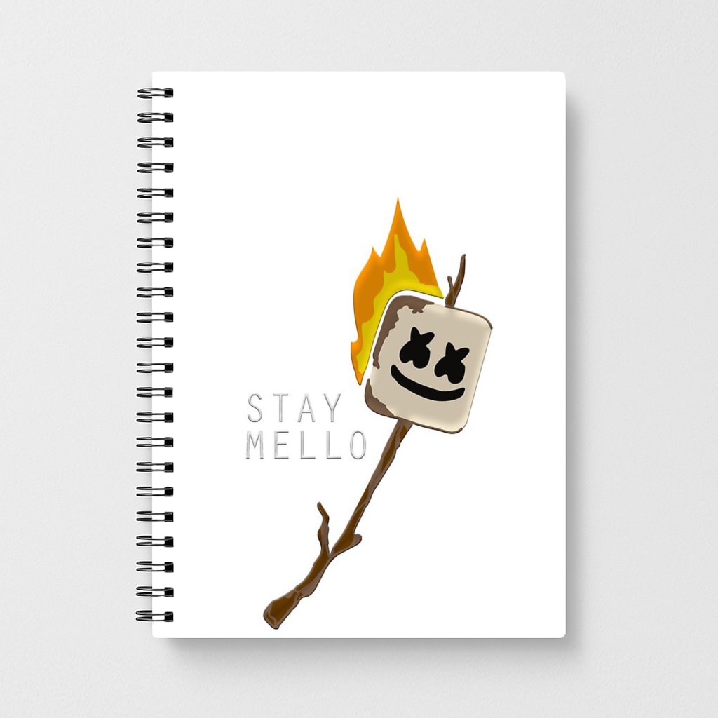 Stay Mello White Helmet DJw - White Helmet DJ Notebook