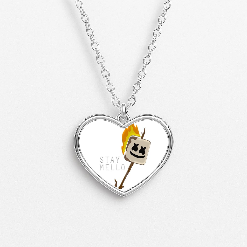 Stay Mello White Helmet DJw - White Helmet DJ Heart Necklace
