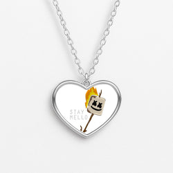 Stay Mello White Helmet DJw - White Helmet DJ Heart Necklace