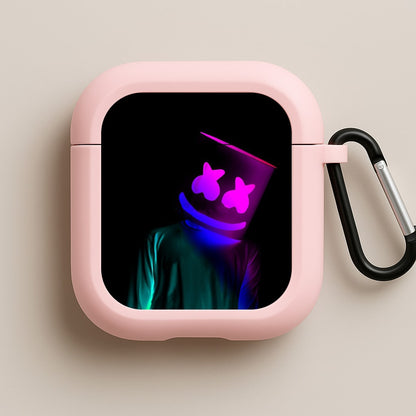 White Helmet DJ In Lights Pink AirPods Case