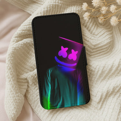 White Helmet DJ In Lights Wallet Phone Case
