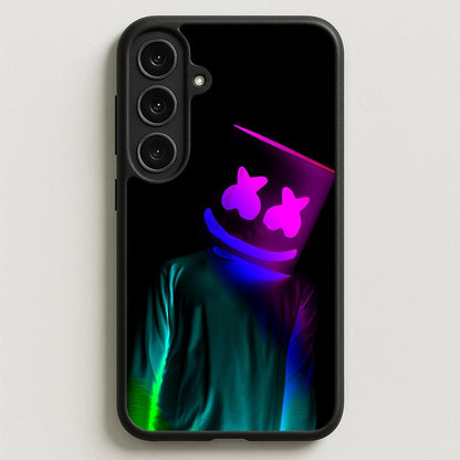 White Helmet DJ In Lights Phone Case for Galaxy S25FE