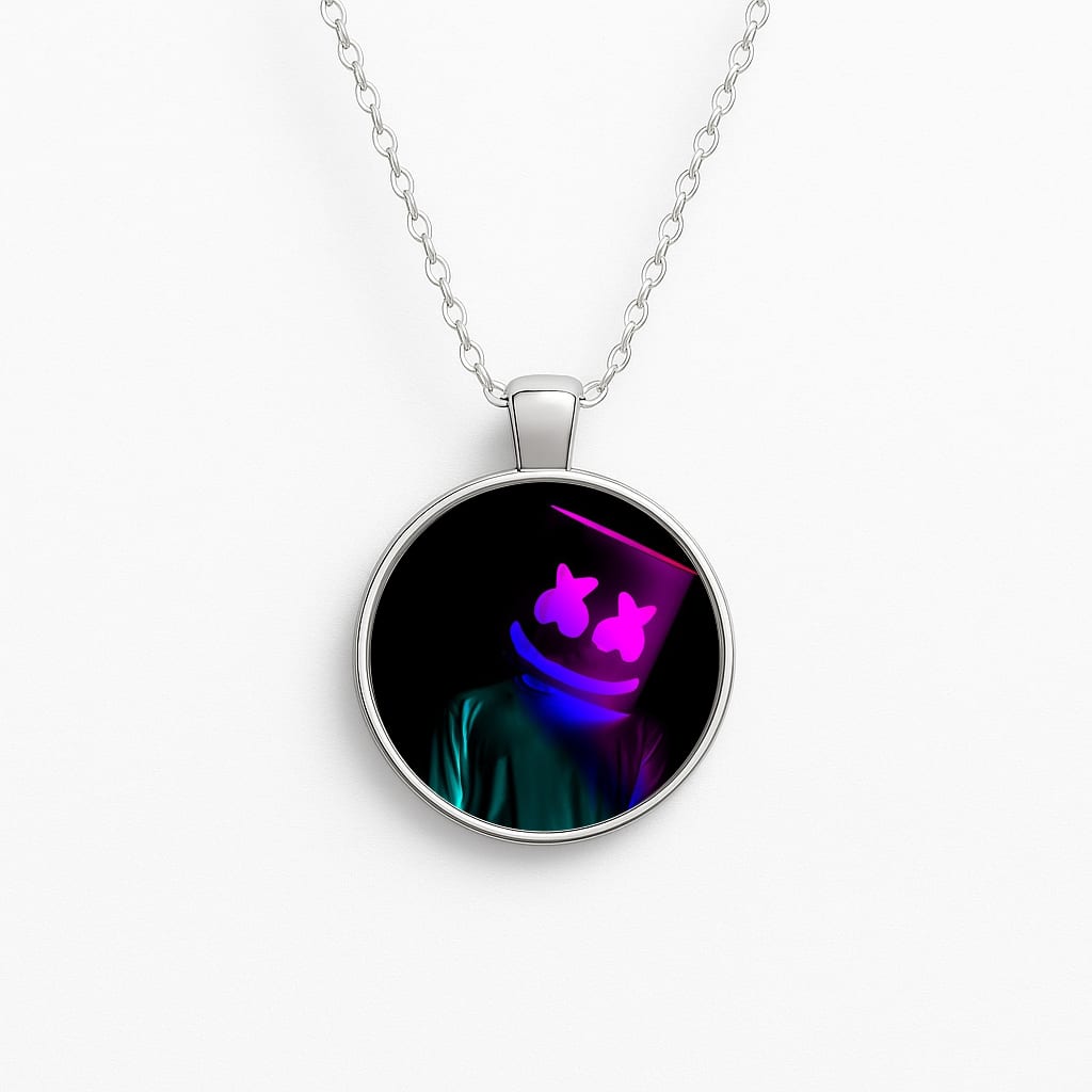 White Helmet DJ In Lights Necklace
