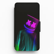 White Helmet DJ In Lights Flip / Wallet Phone Case 1