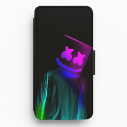 White Helmet DJ In Lights Flip / Wallet Phone Case