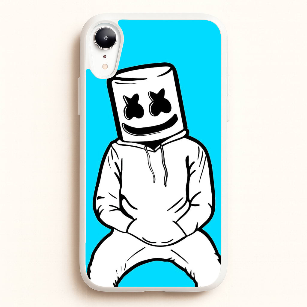 Blue White Helmet DJ  - Marshmello Phone Case for iPhone XR