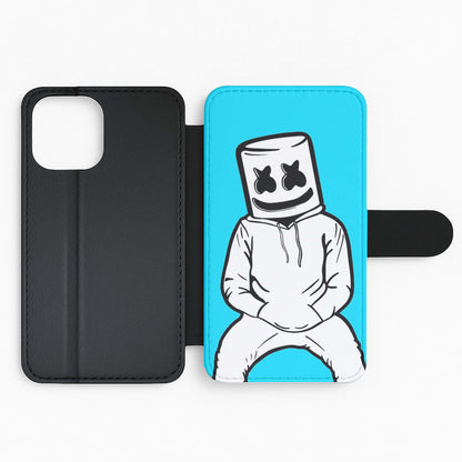 Blue White Helmet DJ Flip Phone Case