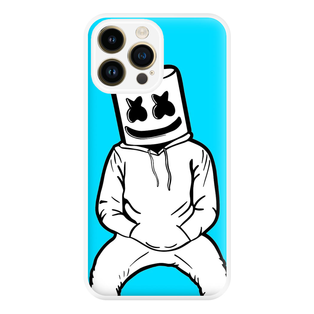 Blue White Helmet DJ Phone Case for iPhone 14 Pro Max