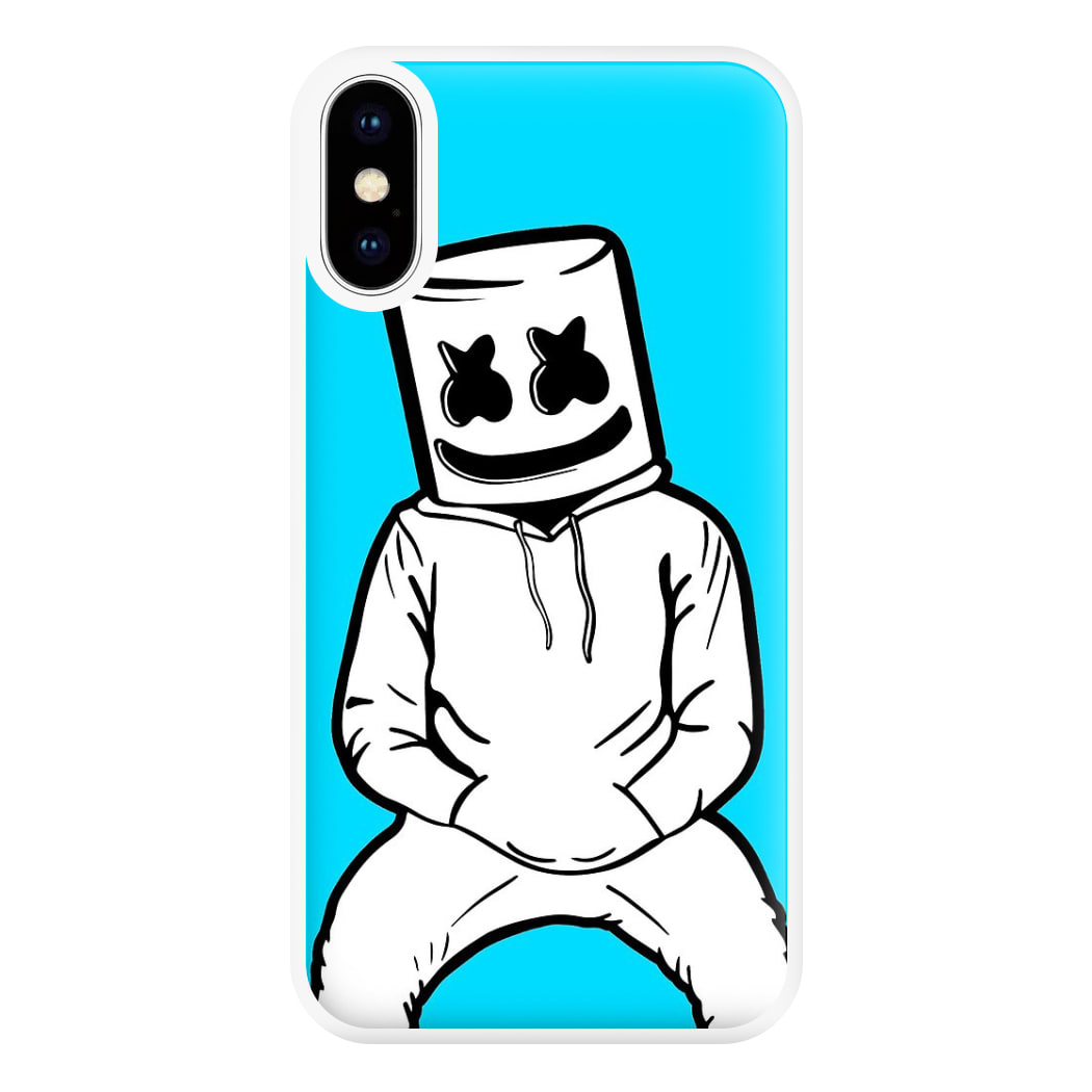 Blue White Helmet DJ Phone Case for iPhone XS Max