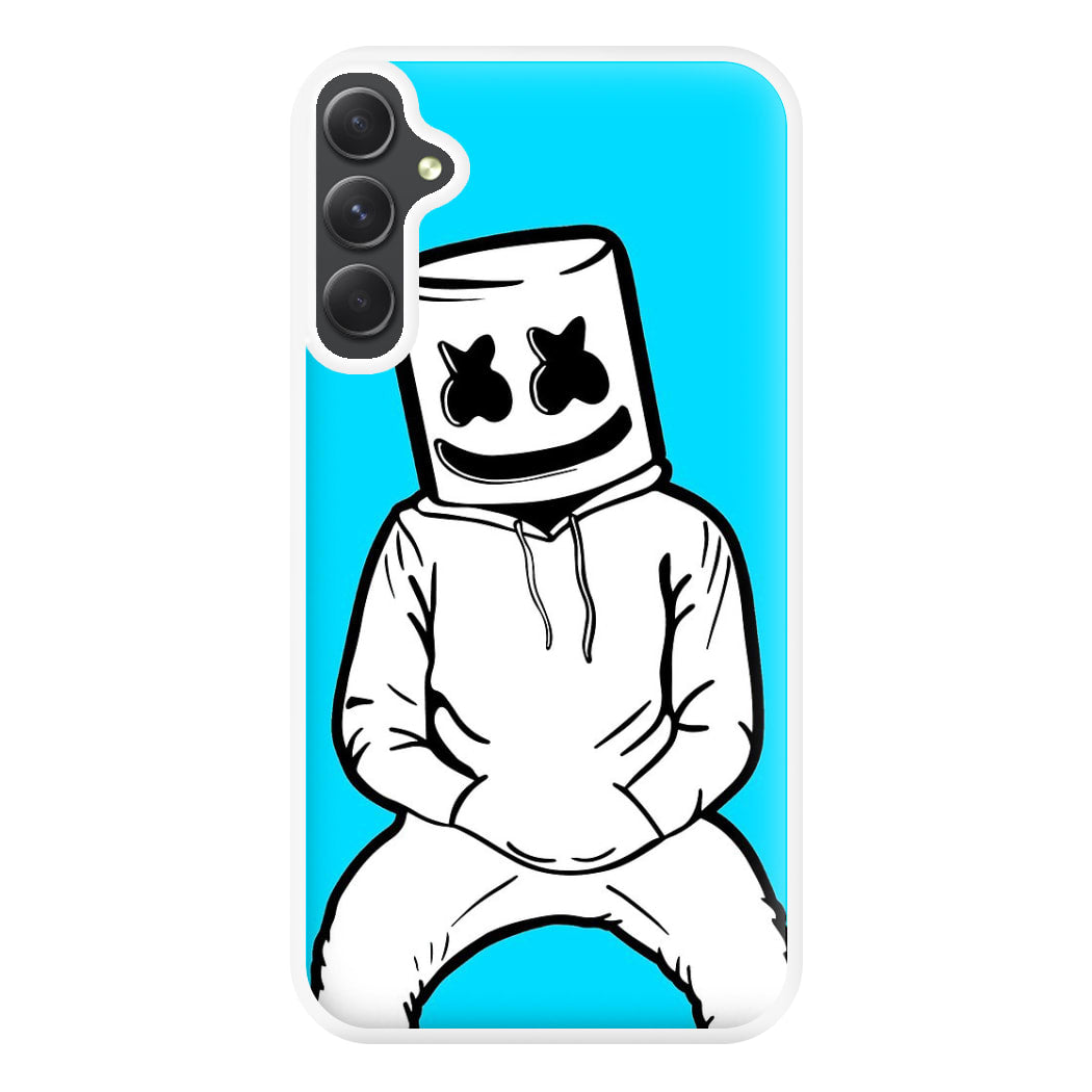 Blue White Helmet DJ Phone Case for Galaxy A34