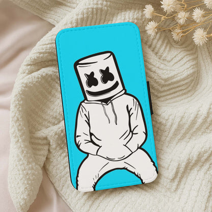 Blue White Helmet DJ Wallet Phone Case
