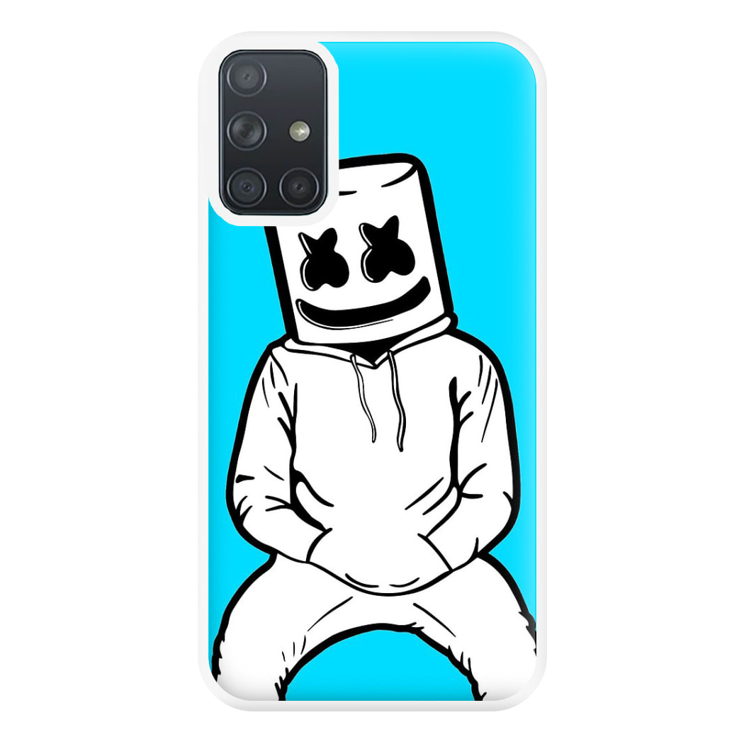 Blue White Helmet DJ Phone Case for Galaxy A71