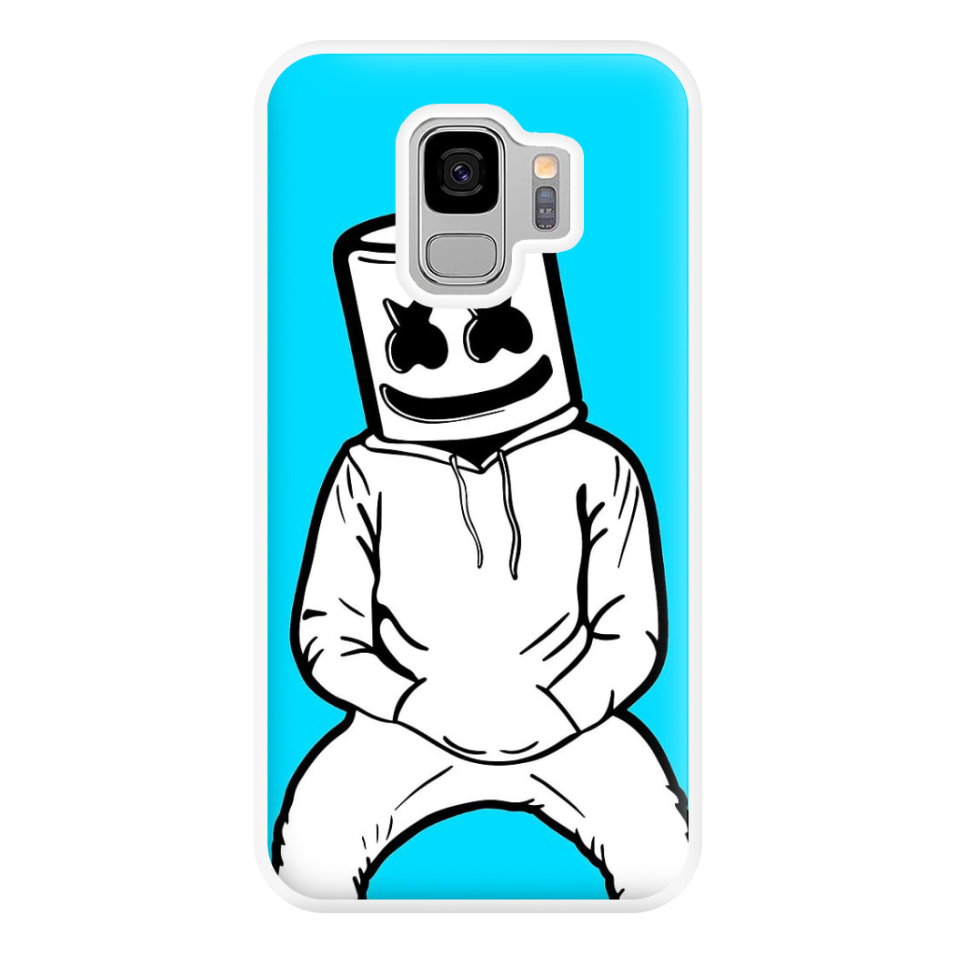 Blue White Helmet DJ Phone Case for Galaxy S9 Plus