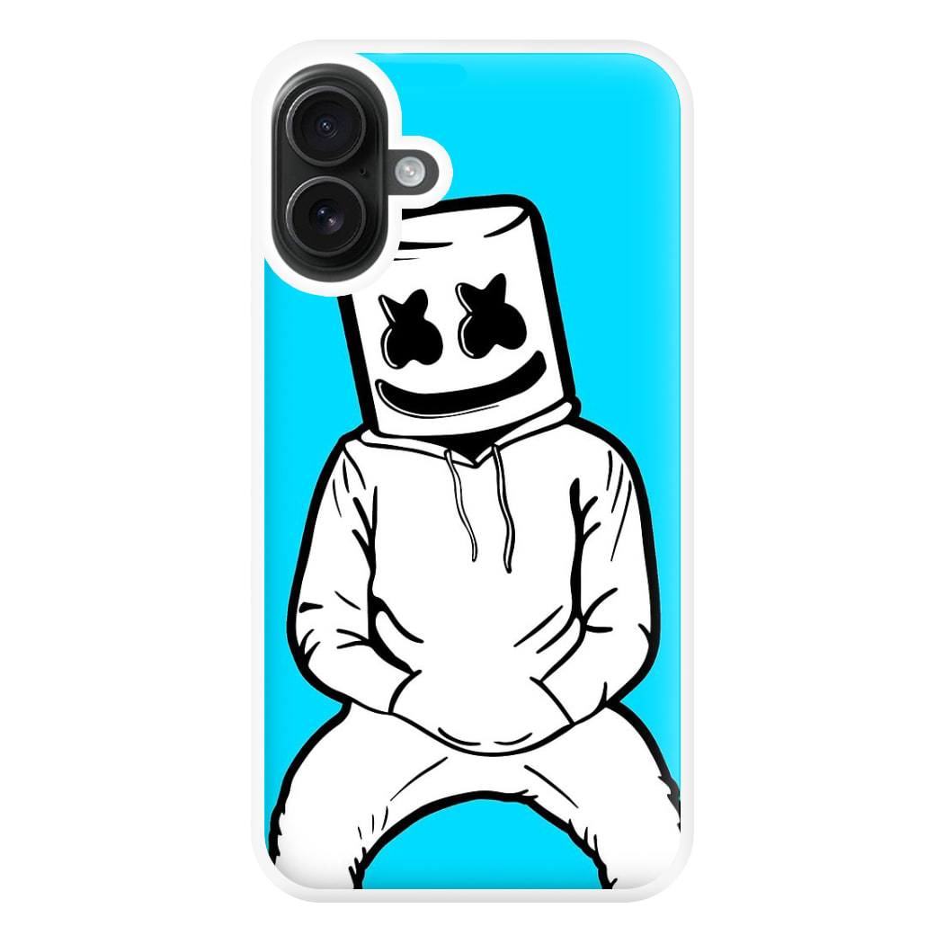 Blue White Helmet DJ Phone Case for iPhone 16 Plus