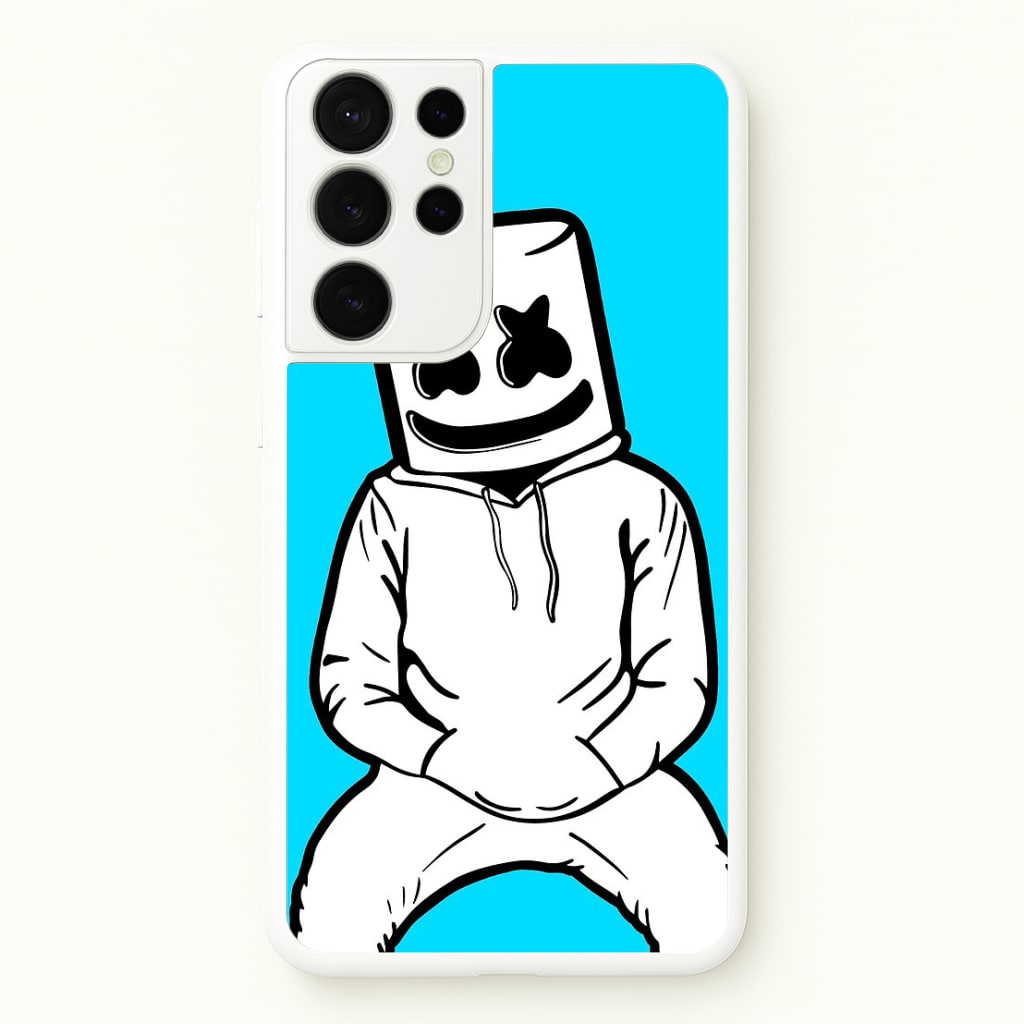 Blue White Helmet DJ  - Marshmello Phone Case for Galaxy S21 Ultra
