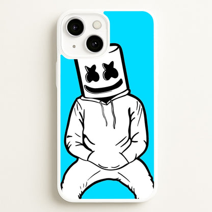 Blue White Helmet DJ  - Marshmello Phone Case for iPhone 13