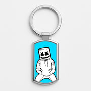Blue White Helmet DJ Luxury Keyring 1