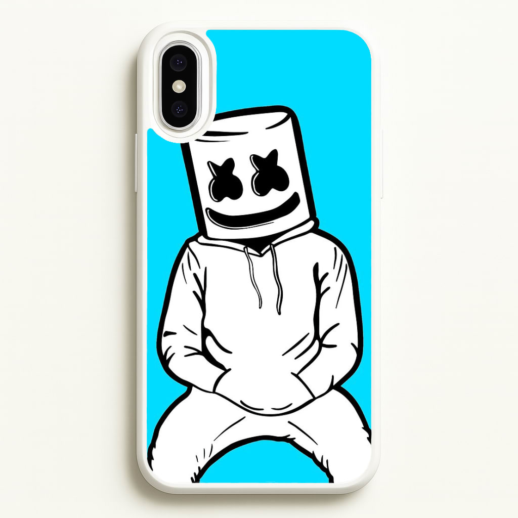 Blue White Helmet DJ  - Marshmello Phone Case for iPhone XS Max