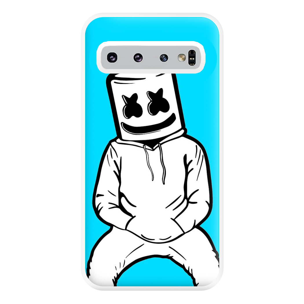 Blue White Helmet DJ Phone Case for Galaxy S10 Plus