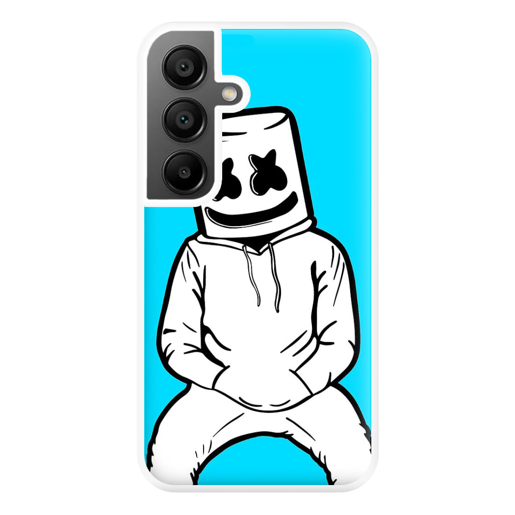 Blue White Helmet DJ Phone Case for Galaxy A55