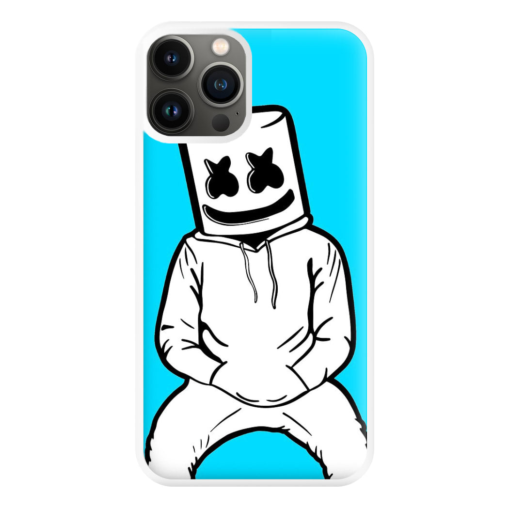 Blue White Helmet DJ Phone Case for iPhone 13 Pro Max