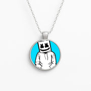 Blue White Helmet DJ Necklace 1