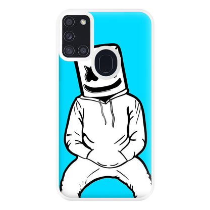 Blue White Helmet DJ Phone Case for Galaxy A21s