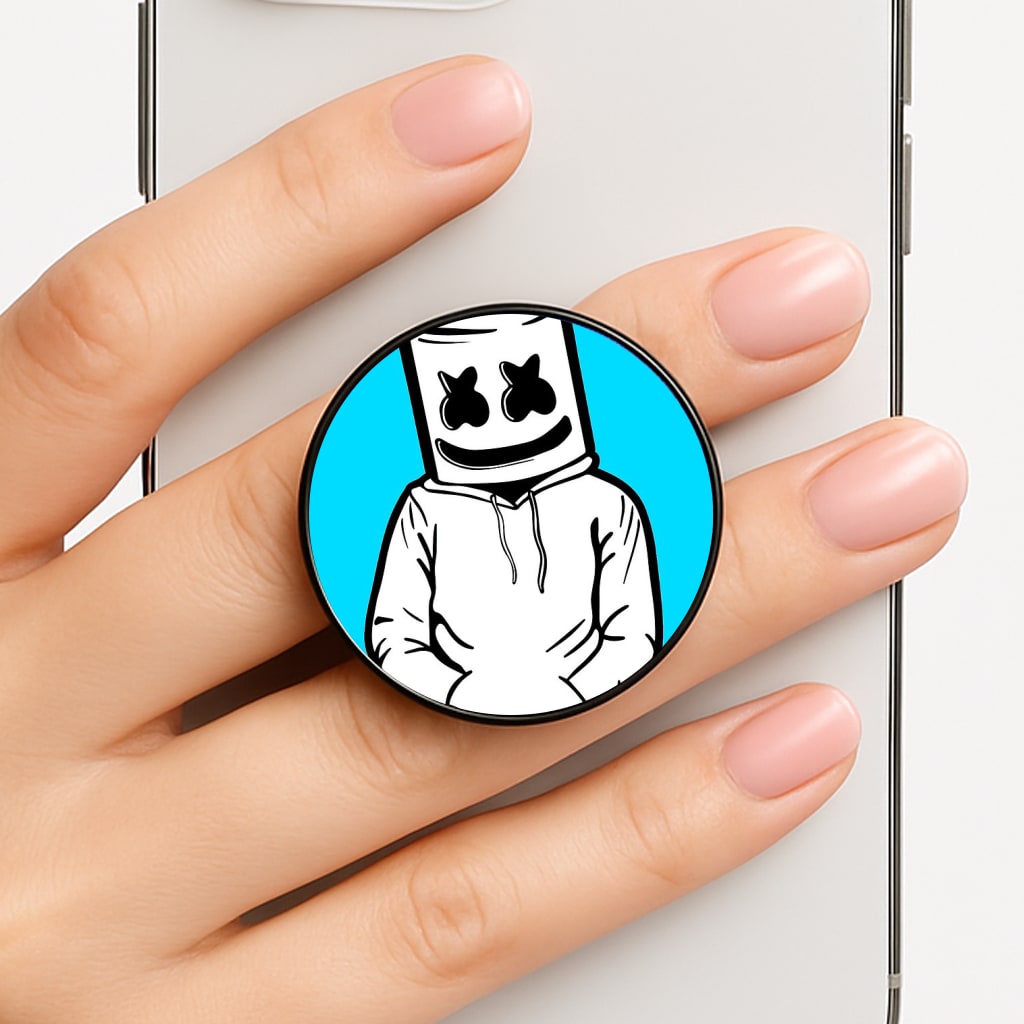 Blue White Helmet DJ Phone Grip