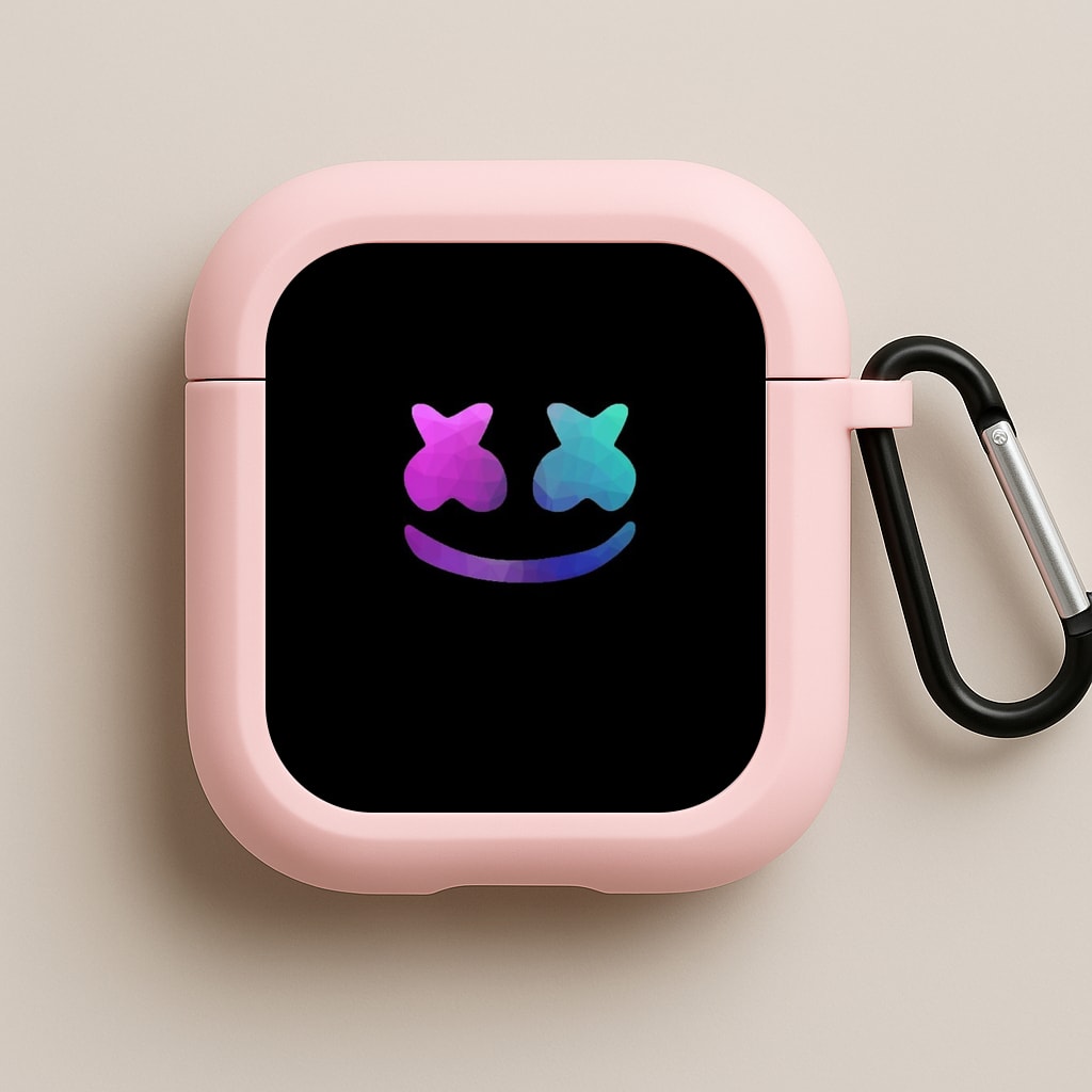 Black White Helmet DJ Pink AirPods Case