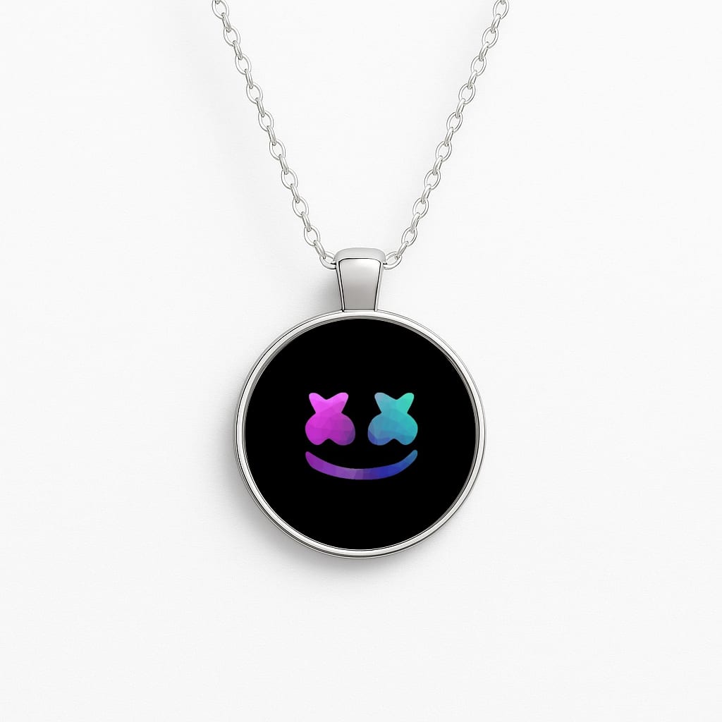 Black White Helmet DJ Necklace