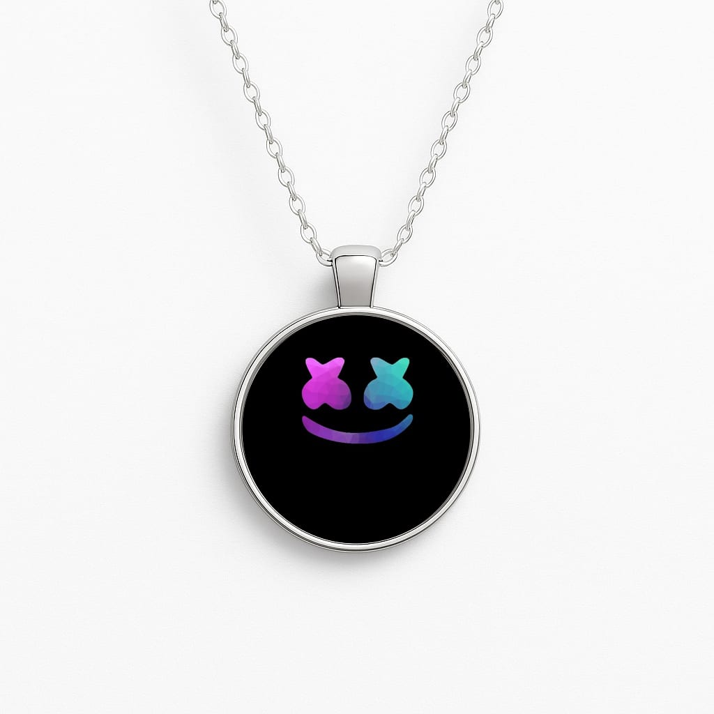 Black White Helmet DJ Necklace