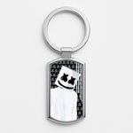 Stars And Stripes - White Helmet DJ Silver Keyring