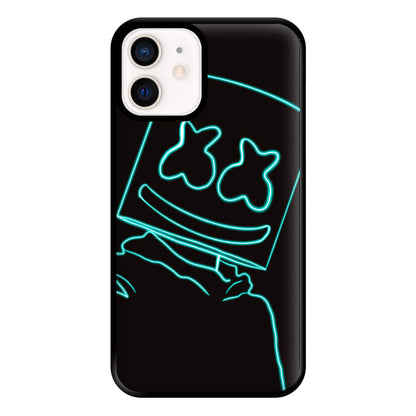 Black White Helmet DJ Neon Phone Case for iPhone 12 Mini