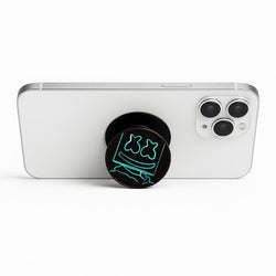 Black White Helmet DJ Neon Phone Stand