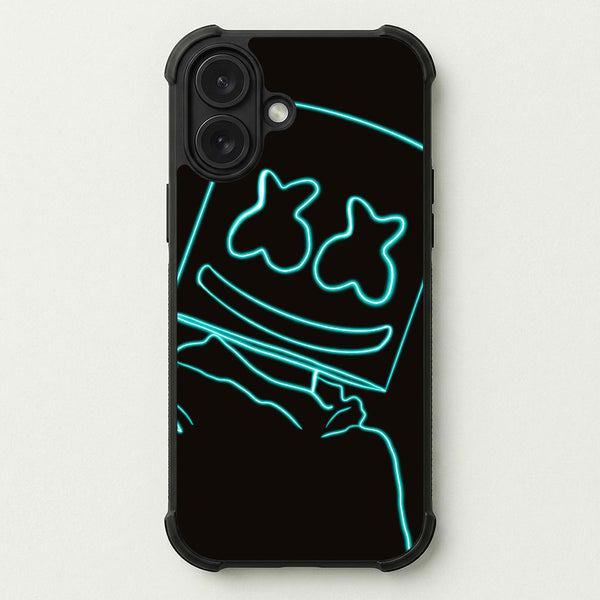 Black White Helmet DJ Neon Phone Case — Bumper case