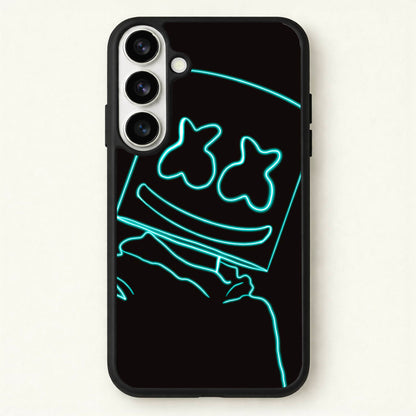 Black White Helmet DJ Neon Phone Case for Galaxy S26