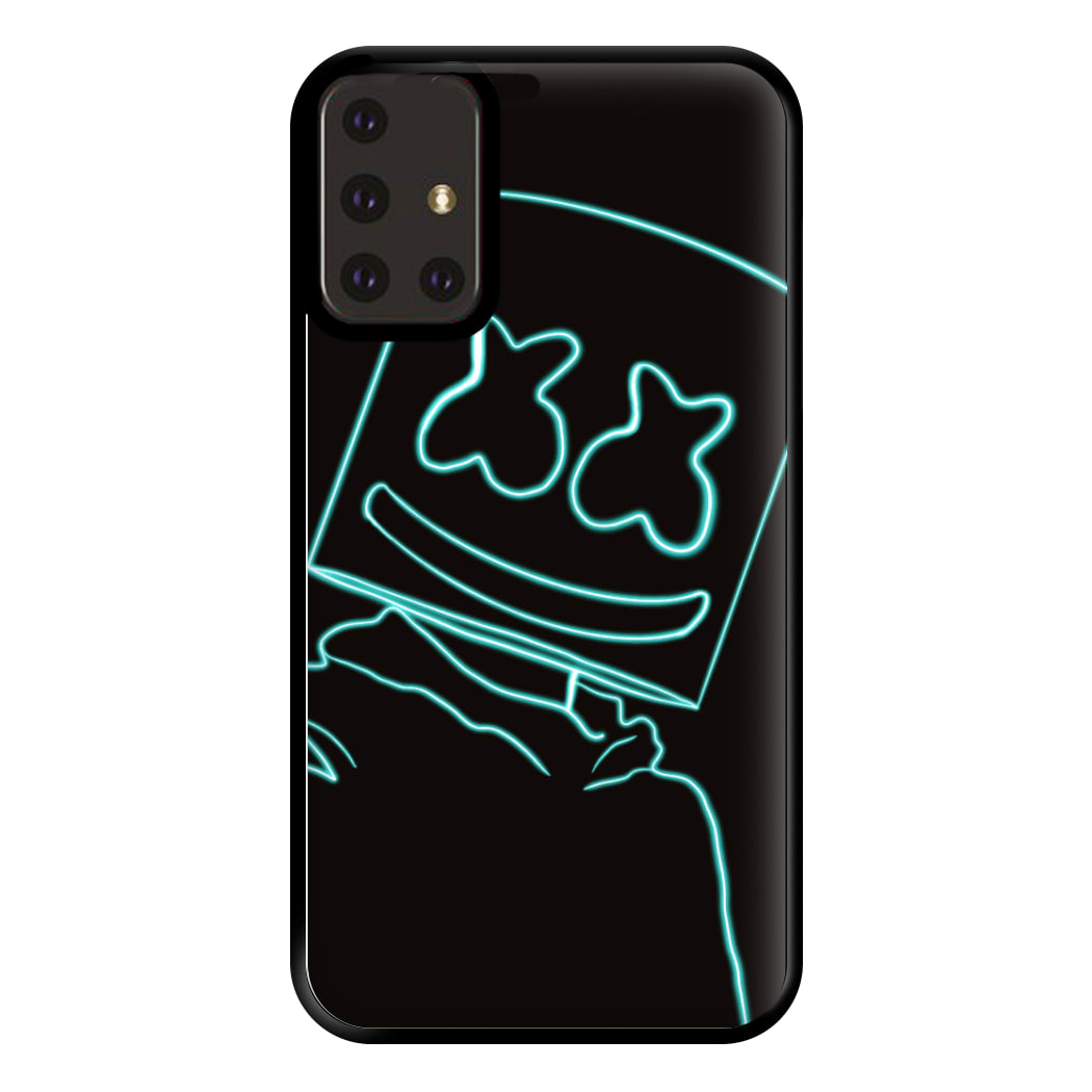 Black White Helmet DJ Neon Phone Case for Galaxy A71