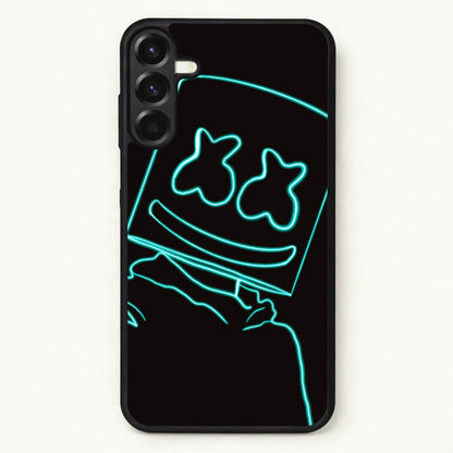 Black White Helmet DJ Neon Phone Case for Galaxy A57
